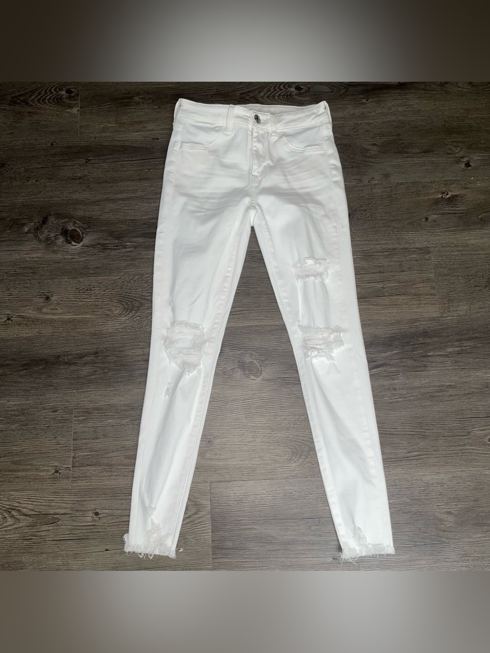 American Eagle Next Level Stretch Jeans 4 Skinny Distressed Denim Coastal Casual